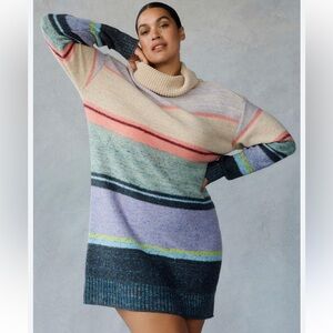 Multicolor Striped Sweater Dress